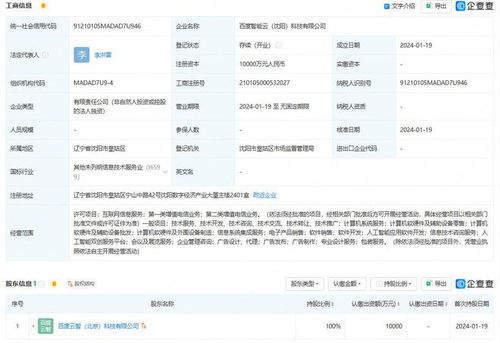 智能云在沈陽成立新公司 注冊(cè)資本1億