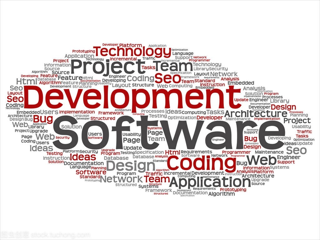 軟件開發(fā)項目編碼技術(shù)抽象詞云